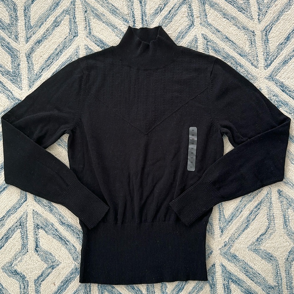 NWT Banana Republic Black Turtleneck Sweater Size M